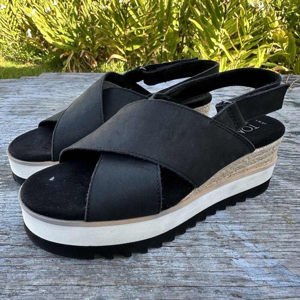 TOMS Women's 5.5 Diana Crisscross Platform Wedge Sandals 690